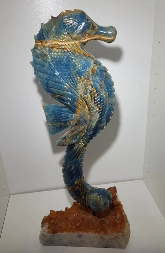 Blue Calcite Sea Horse