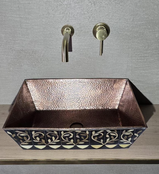 Antique Sink Bathroom Vessel, Vintage Copper Sink